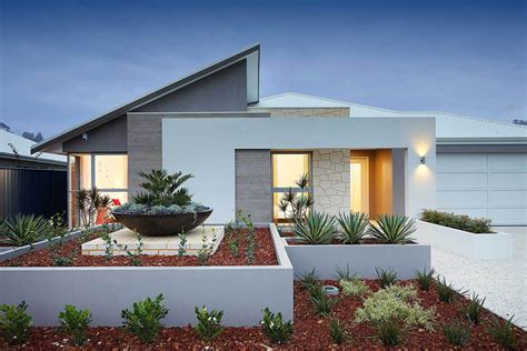 Home Designs Perth Blueprint Homes Facade House Skillion Roof