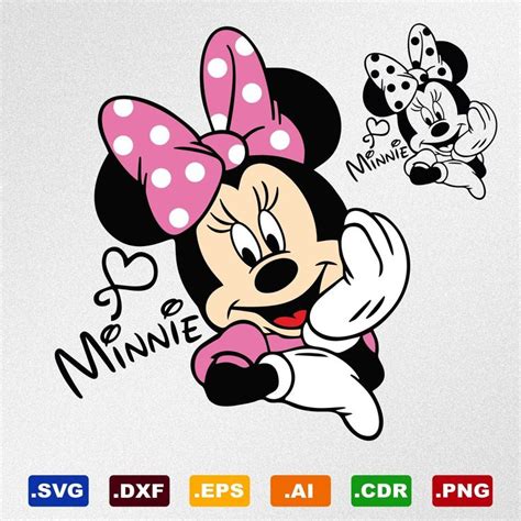 Minnie Mouse Svg Dxf Eps Ai Cdr Vector Files For Etsy Minnie Minnie Mouse Vector File