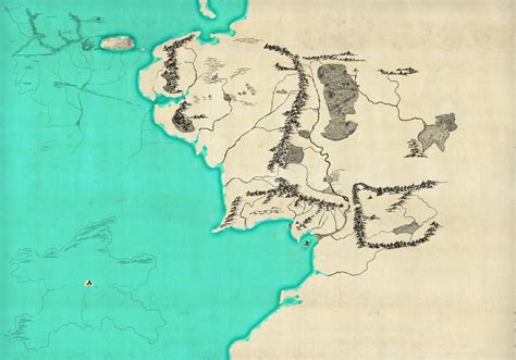Jrr Tolkiens Middle Earth In The Third Age The Silmarillion Map