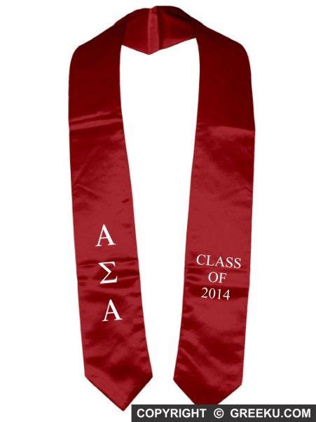 Alpha Sigma Alpha Classic Embroidered Graduation Stole Graduation