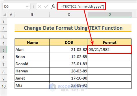 How To Use Formula To Change Date Format In Excel Methods