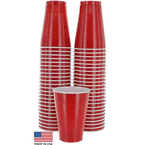50pk Red Colored 12 Ounce Disposable Plastic Party Cups Ideal For