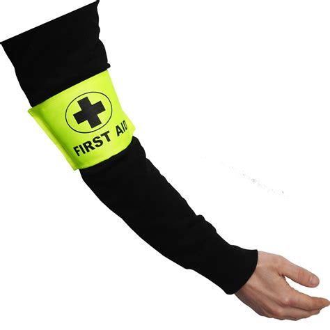 First Aid Aider Medical Armband Id Badge Green Yellow Universal Size