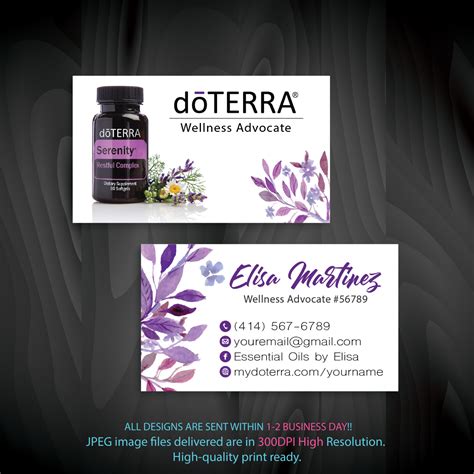 Personalized Doterra Business Card Doterra Business Cards Essential
