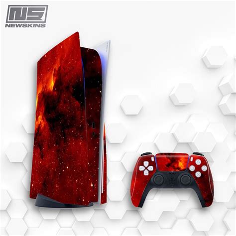 Ps5 Skin Red Galaxy Playstation 5 Astral Space Cosmos Full Etsy