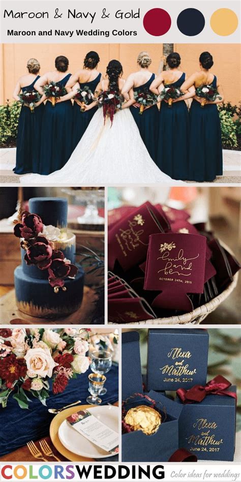 Top 7 Maroon And Navy Wedding Color Ideas Navy Blue And Gold Wedding