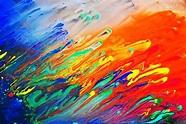 Colorful abstract acrylic painting Wall Mural Wallpaper | Canvas Art Rocks