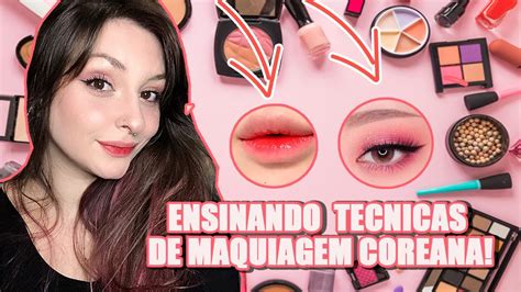 Make Coreaninha Com Maquiagens Brasileiras Youtube