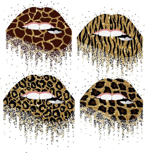 Cheetah Lips Sublimation Animal Print Lips Dripping Lips Etsy