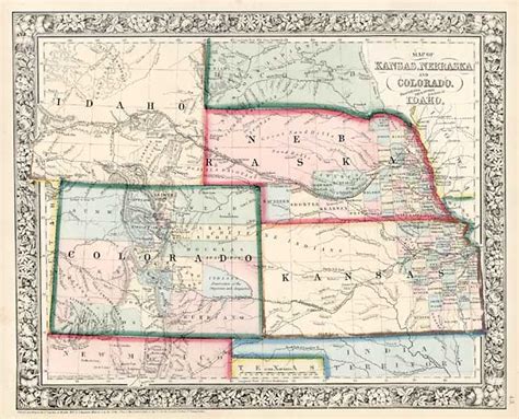 Map Of Kansas Nebraska And Colorado Showing Also The Eastern Portion Of Idaho Barry Lawrence