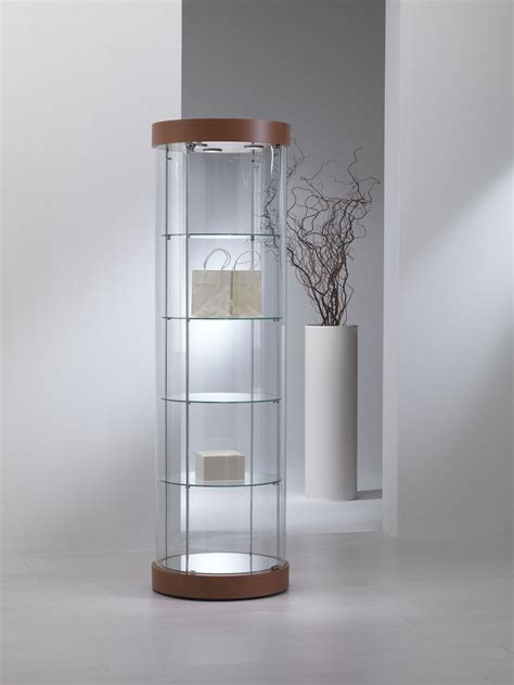 Our Elegance Round Display Showcase Has Canopy Lights And Four Tempered