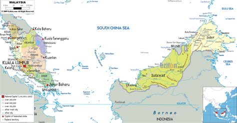 Detailed Political Map Of Malaysia Ezilon Maps