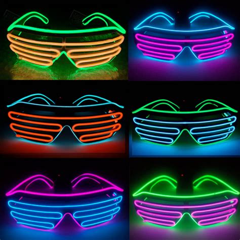 Light Up Party Glasses El Wire Fashion Neon Shutter Electroluminescent Flashing Led Glasses