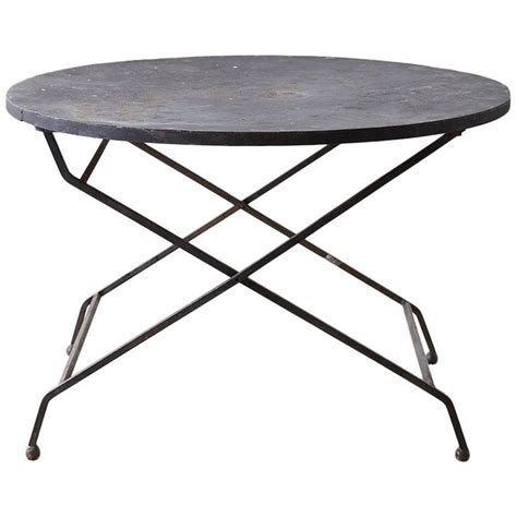 You can have fun relaxing at your outdoor table enjoying the beautiful weather in. Round French Wrought Iron Folding Dining Table For Sale at ...