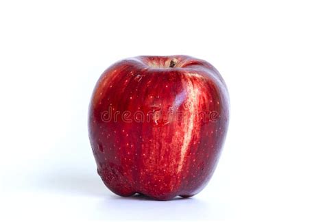 One Red Apple Placed On A White Background Fresh Red Apple Isolated