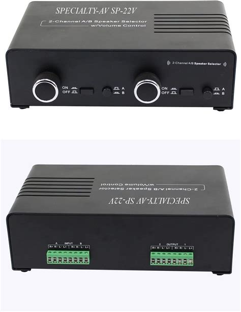 2 Amp 2 Pair Speaker Selector Switch Switcher Splitter Box Volume