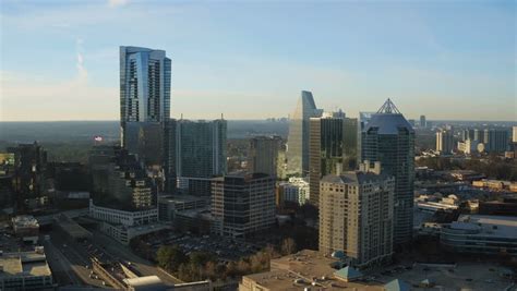 Cityscape View Of Atlanta Georgia With Roads Skyscrapers And