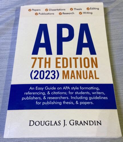 Apa Manual 7th Edition 2023 Manual Made Full And Concise Guide For