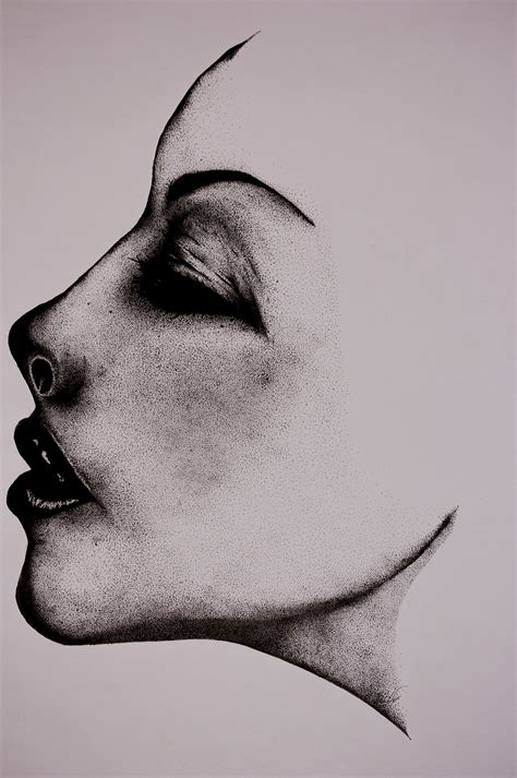 The Face Stippling Art Pen And Ink Drawing On Behance