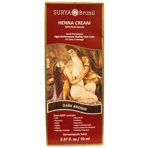 Surya Brasil Henna Cream High Performance Healthy Hair Color For Grey Coverage Dark Brown 2