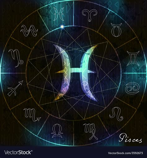 Pisces Astrological Symbol Royalty Free Vector Image