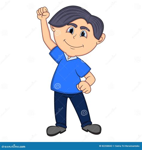 Boy Raised His Hand Cartoon Stock Vector Illustration Of Raise