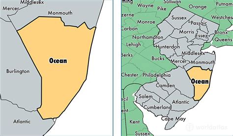 Ocean County New Jersey Digital Zip Code Map