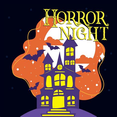 Halloween Horror Night Poster Vector Illustration 34205574 Vector Art