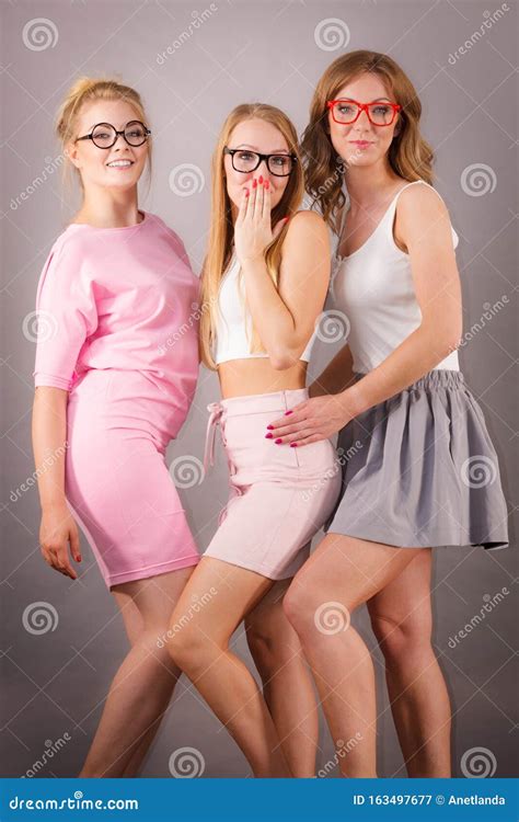 Elegant Women Wearing Eyeglasses Stock Image Image Of College