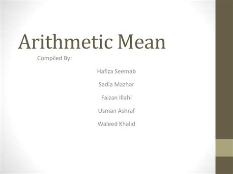 PPT - Arithmetic Mean PowerPoint Presentation, free download - ID:5573187