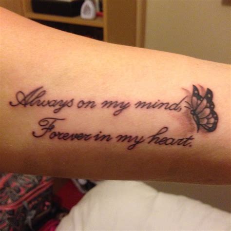 Always On My Mind Forever In My Heart X Tattoo Quotes Heart Tattoo