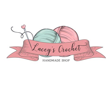Editable Knitting And Crochet Logo With Custom Instant Download Diy