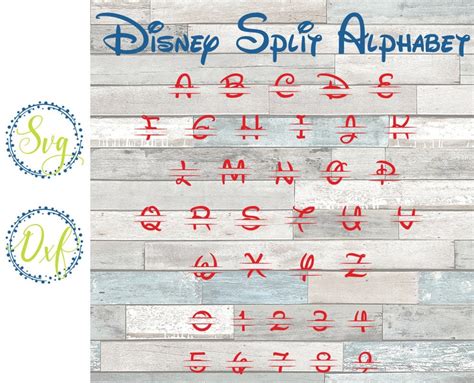 Disney Split Monogram Letters Svg Disney Split Alphabet Svg Etsy