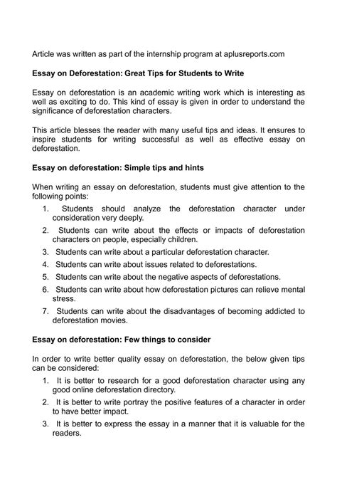 The leading tone in an argumentative essay is the position of proving that the presented point of view is the correct one and possesses more truthful arguments. Calaméo - Essay on Deforestation: Great Tips for Students ...