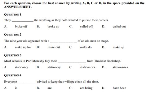 What were some of the benefits of living in the past? PNG Online Exam Questions - Papua New Guinea Education News