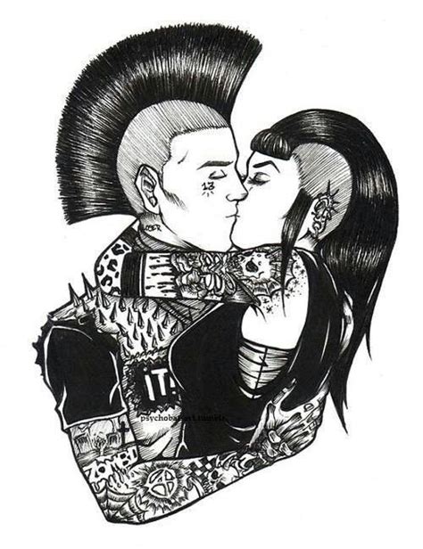 Punk Love Goth Art Punk Art Punk Love Rockabilly Art Paar Tattoo Arte Punk Psychobilly