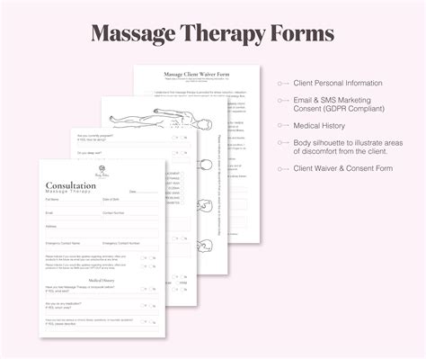 massage business bundle massage consultation forms massage etsy