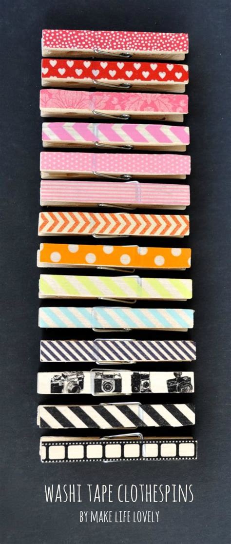 Washi Tape Clothespins Tutorial Make Life Lovely