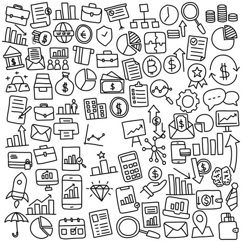 Hand Drawn Set Of Business And Finance Doodle Icons 3180171 Vector Art