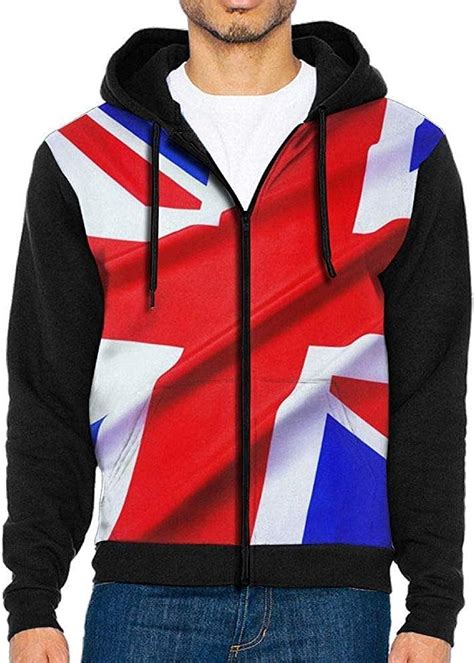 xinfub men s 3d printing colorful british flag sweater zip hoodie uk clothing