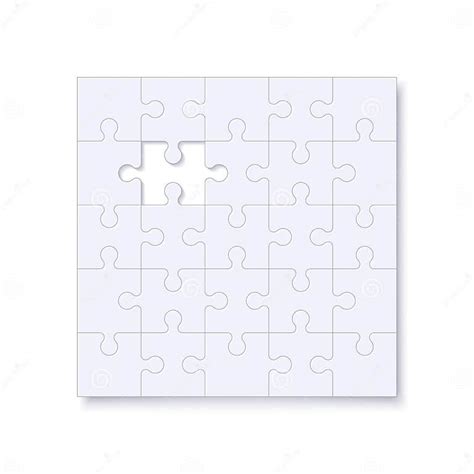 Puzzles Template With Square Grid And Shadow Jigsaw Puzzle With