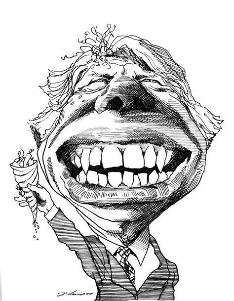 Jimmy Carter Ink Sketch Caricature Celebrity Caricatures
