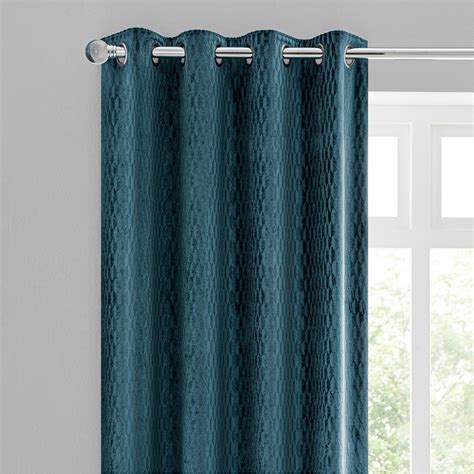 Fashioned In A Fresh Teal Colourway These Modern Eyelet Curtains