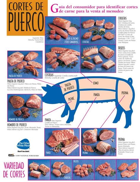 Cortes Del Cerdo Pork Cuts Chart Pork Recipes Mexican Food Recipes