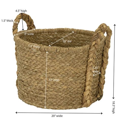 Household Essentials Large Wicker Floor Storage Basket With Braided