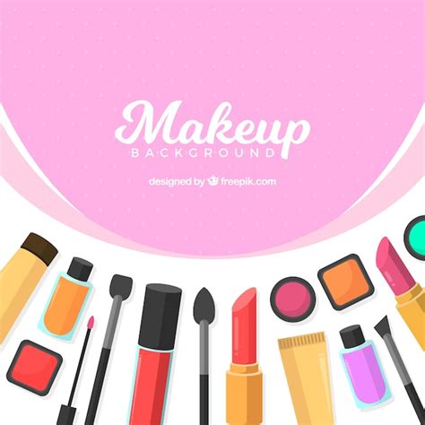 Fondo De Maquillaje Con Diseño Plano Vector Gratis