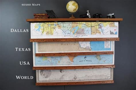 Pull Down Map Set Add 2 4 Maps Of Your Choosing To A Custom Etsy