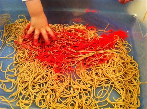 Cooked Spaghetti Messy Play Musely