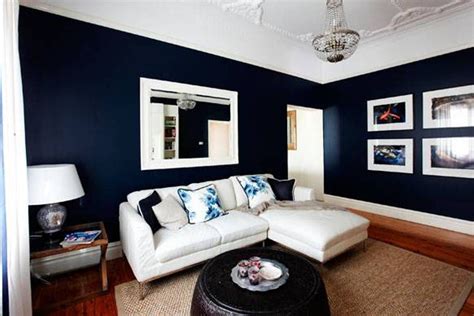 Dark Blue Living Room Cool Colors 1228×819 Pixels Blue And White