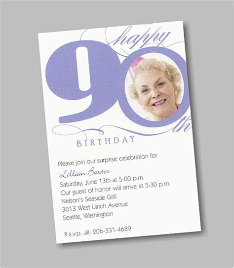 Free Printable 90th Birthday Invitation Templates Printable Templates
